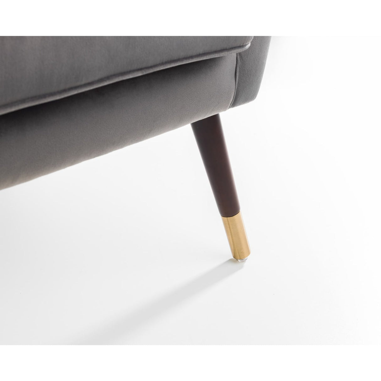 Velvet Armchair With Oak Gold Legs - Elliot