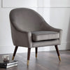 Velvet Armchair With Oak Gold Legs - Elliot