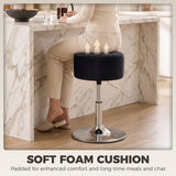 Velvet Bar Stool 38.5cm Wide Adjustable - Velmora