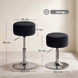 Velvet Bar Stool 38.5cm Wide Adjustable - Velmora
