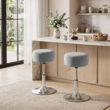 Velvet Bar Stool 38.5cm Wide Adjustable - Velmora