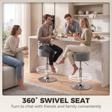 Velvet Bar Stool 38.5cm Wide Adjustable - Velmora