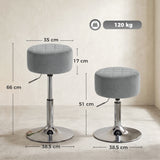 Velvet Bar Stool 38.5cm Wide Adjustable - Velmora