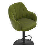 Velvet Bar Stool With Black Base - Orton