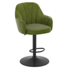 Velvet Bar Stool With Black Base - Orton