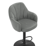 Velvet Bar Stool With Black Base - Orton