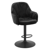 Velvet Bar Stool With Black Base - Orton