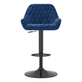 Velvet Bar Stool With Black Base - Saxby