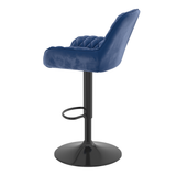 Velvet Bar Stool With Black Base - Saxby