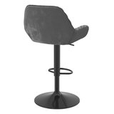 Velvet Bar Stool With Black Base - Saxby