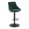Velvet Bar Stool With Black Pedestal Base - Hornley