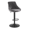 Velvet Bar Stool With Black Pedestal Base - Hornley