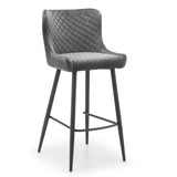 Velvet Bar Stool With Metal Legs - Luxe