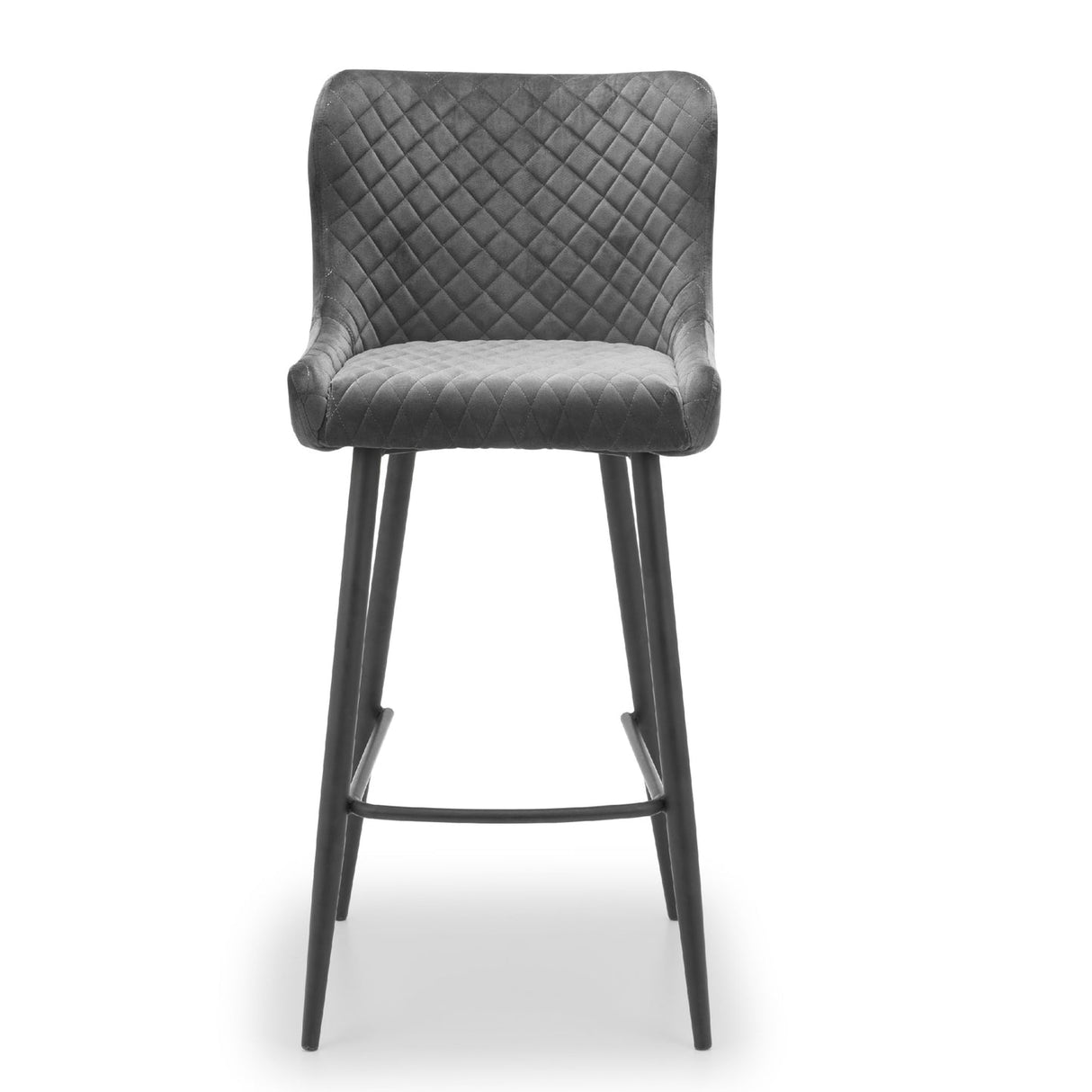 Velvet Bar Stool With Metal Legs - Luxe