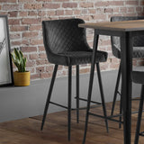 Velvet Bar Stool With Metal Legs - Luxe
