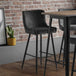 Velvet Bar Stool With Metal Legs - Luxe