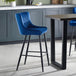 Velvet Bar Stool With Metal Legs - Luxe