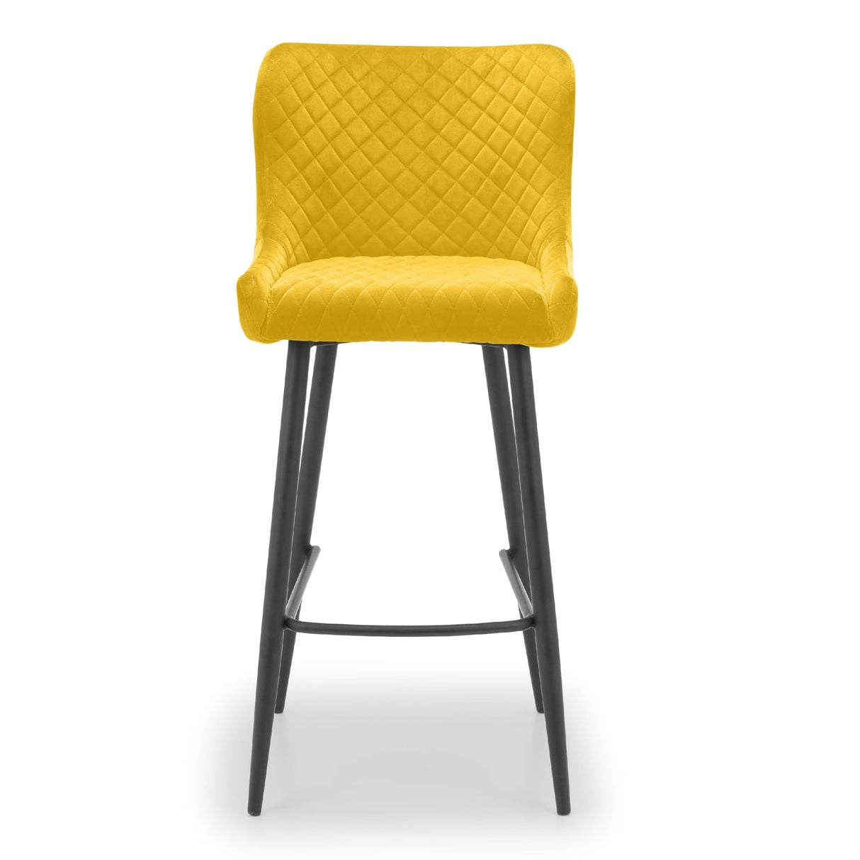 Velvet Bar Stool With Metal Legs - Luxe