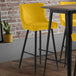 Velvet Bar Stool With Metal Legs - Luxe