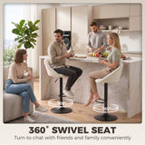 Velvet Bar Stools 51cm Wide in Set Of 2 - Velmora