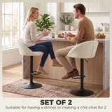 Velvet Bar Stools 51cm Wide in Set Of 2 - Velmora