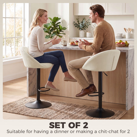 Velvet Bar Stools 51cm Wide in Set Of 2 - Velmora