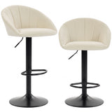 Velvet Bar Stools 51cm Wide in Set Of 2 - Velmora