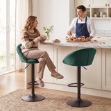 Velvet Bar Stools 51cm Wide in Set Of 2 - Velmora
