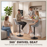 Velvet Bar Stools 51cm Wide in Set Of 2 - Velmora