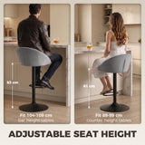 Velvet Bar Stools 51cm Wide in Set Of 2 - Velmora