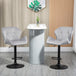 Velvet Bar Stools 57cm Wide in Set Of 2 With Metal Frame Footrest - Velmora