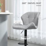 Velvet Bar Stools 57cm Wide in Set Of 2 With Metal Frame Footrest - Velmora
