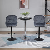Velvet Bar Stools in Set Of 2 With Metal Frame Footrest - Velmora