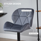 Velvet Bar Stools in Set Of 2 With Metal Frame Footrest - Velmora