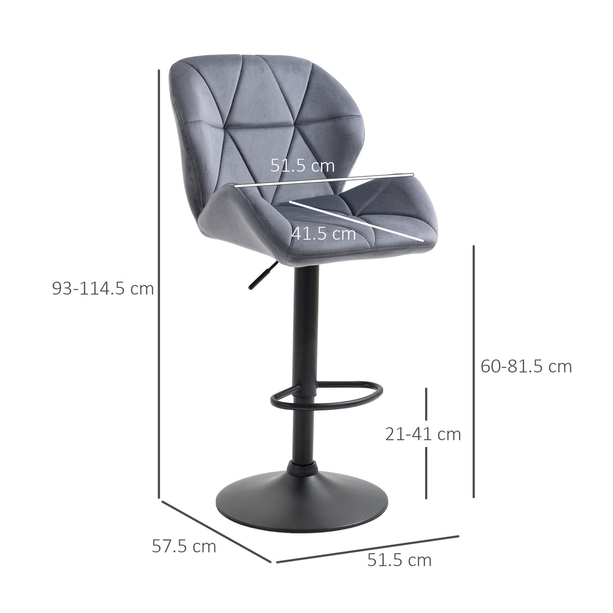 Velvet Bar Stools in Set Of 2 With Metal Frame Footrest - Velmora
