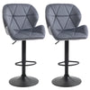 Velvet Bar Stools in Set Of 2 With Metal Frame Footrest - Velmora