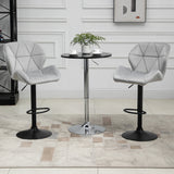 Velvet Bar Stools in Set Of 2 With Metal Frame Footrest - Velmora