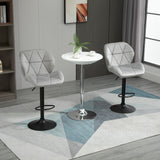 Velvet Bar Stools in Set Of 2 With Metal Frame Footrest - Velmora