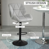 Velvet Bar Stools in Set Of 2 With Metal Frame Footrest - Velmora