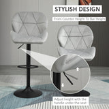 Velvet Bar Stools in Set Of 2 With Metal Frame Footrest - Velmora