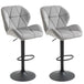 Velvet Bar Stools in Set Of 2 With Metal Frame Footrest - Velmora