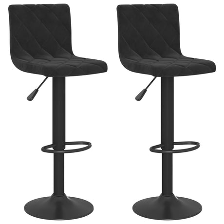 Velvet Bar Stools in Set Of 2 With Black Base - Vantage Home