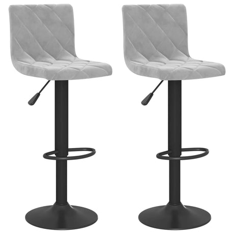 Velvet Bar Stools in Set Of 2 With Black Base - Vantage Home