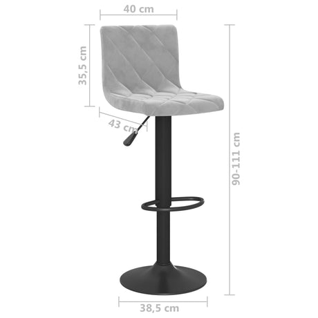Velvet Bar Stools in Set Of 2 With Black Base - Vantage Home
