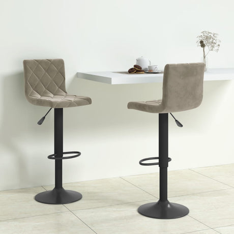 Velvet Bar Stools in Set Of 2 With Black Base - Vantage Home