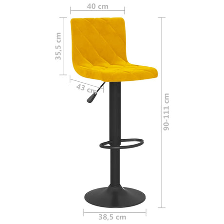 Velvet Bar Stools in Set Of 2 With Black Base - Vantage Home