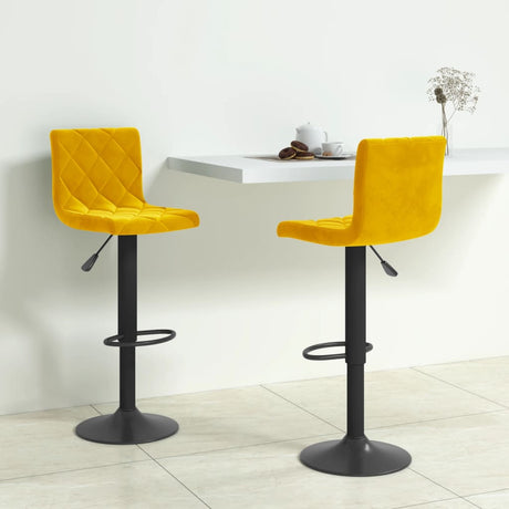 Velvet Bar Stools in Set Of 2 With Black Base - Vantage Home