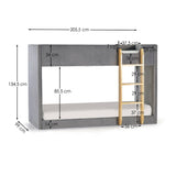Velvet Bunk Bed With Ladder - Daytona