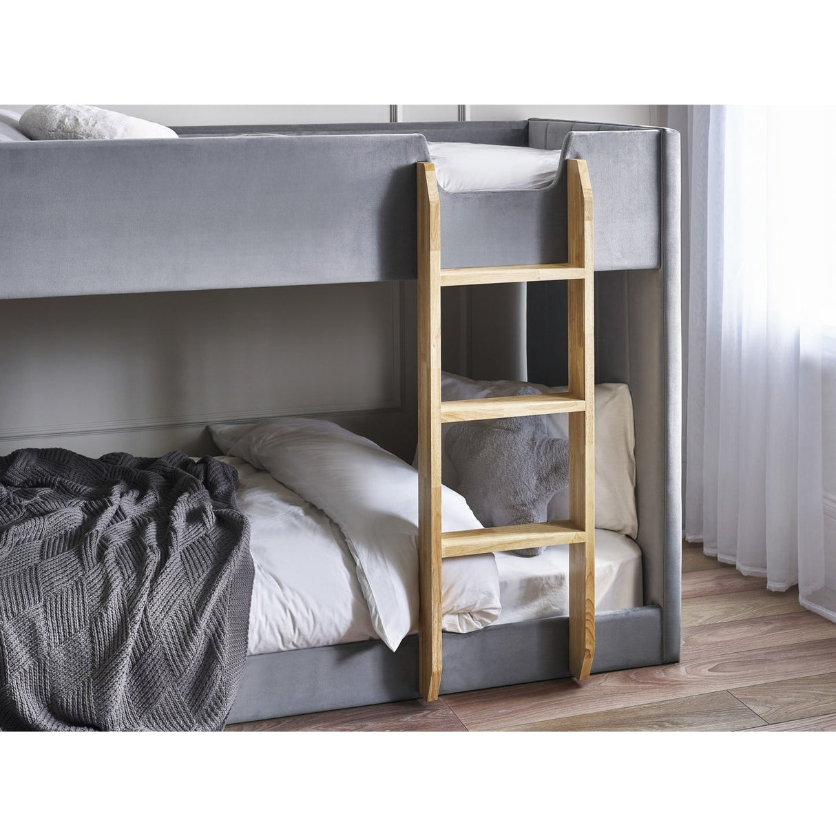 Velvet Bunk Bed With Ladder - Daytona