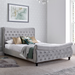 Velvet Chesterfield Sleigh Double Bed - Oxford